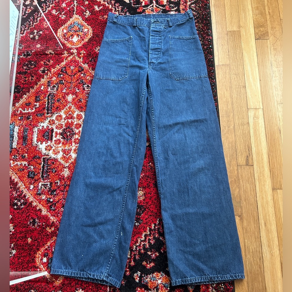 Vintage wide leg high rise denim